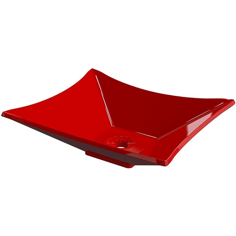 Cuba de Apoio Retangular C01 Para Banheiro Lux L38 Vermelho - Lyam Decor - Home & Living