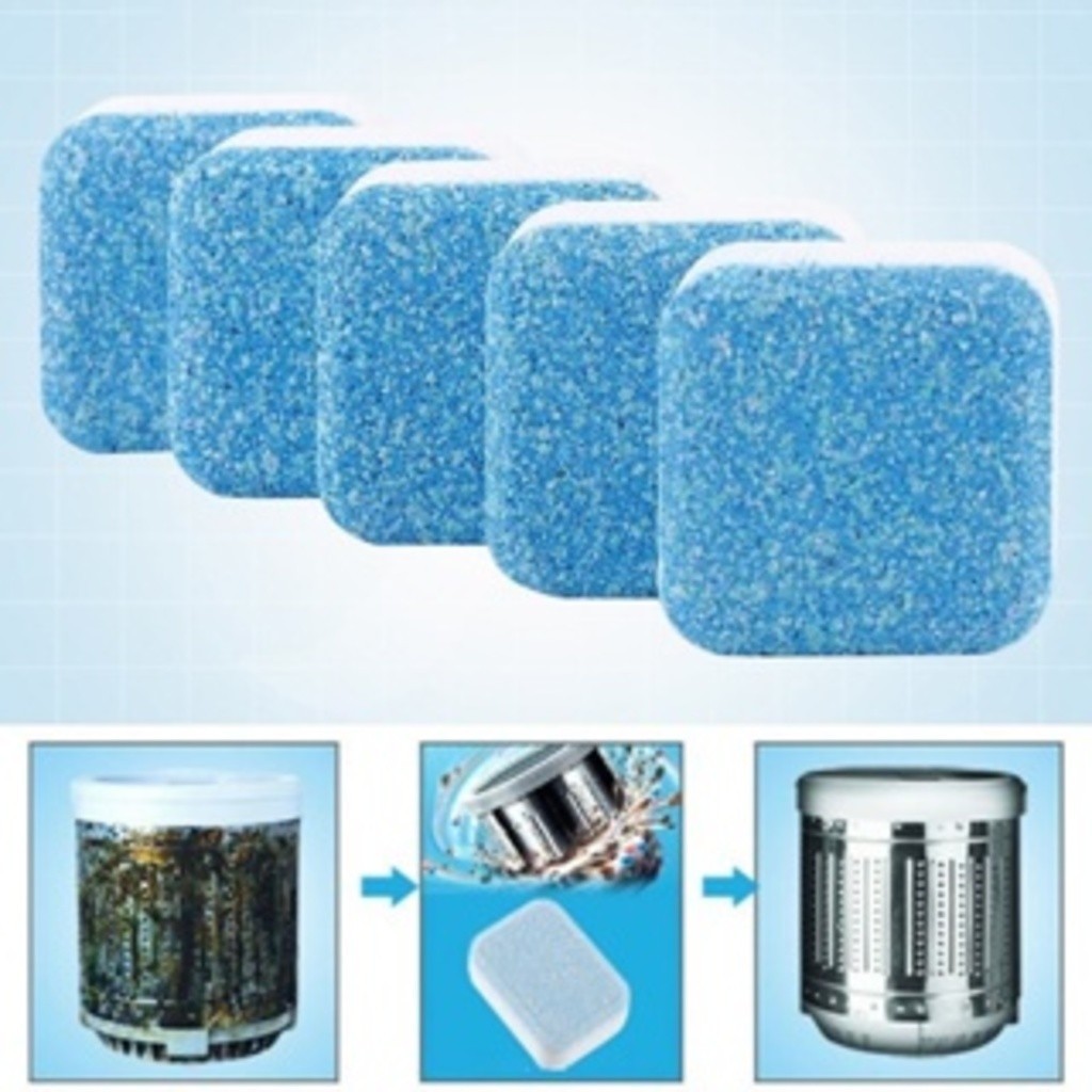 KIT 6 Pastilhas para Limpeza de Máquinas de Lavar Roupas Efervescentes Multifuncional