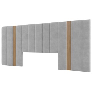 Cabeceira Casal Estofada 100% Mdf Freijo/Liso Tw196 - Dalla Costa em Oferta na Shopee