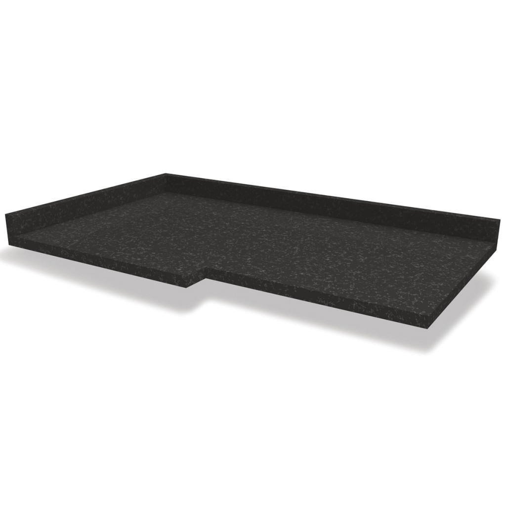 Tampo para Balcão 98 cm de Canto 100% Mdf B649 Preto Brilho - Kappesberg em Oferta na Shopee