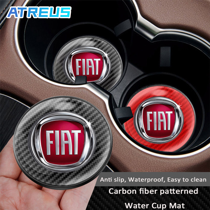 1/2Pcs Fiat Tapete De Borracha Antiderrapante Carro Copos De Água Porta-Garrafas Antiderrapantes Para FIAT Strada Argo Mobi Toro Fastback Pulse Cronos Scudo 500 Titano Palio Idea Uno Punto em Oferta na Shopee