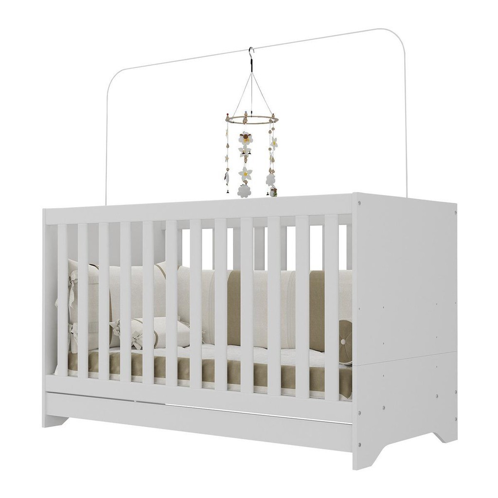 Berço 3 em 1 para Colchão 60x130cm Pipoca Multimóveis BB0527 - Mom & Baby