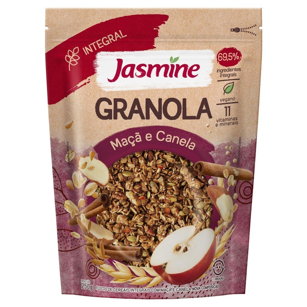 Granola Integral Maçã e Canela Jasmine Pouch 250g - Food & Beverages