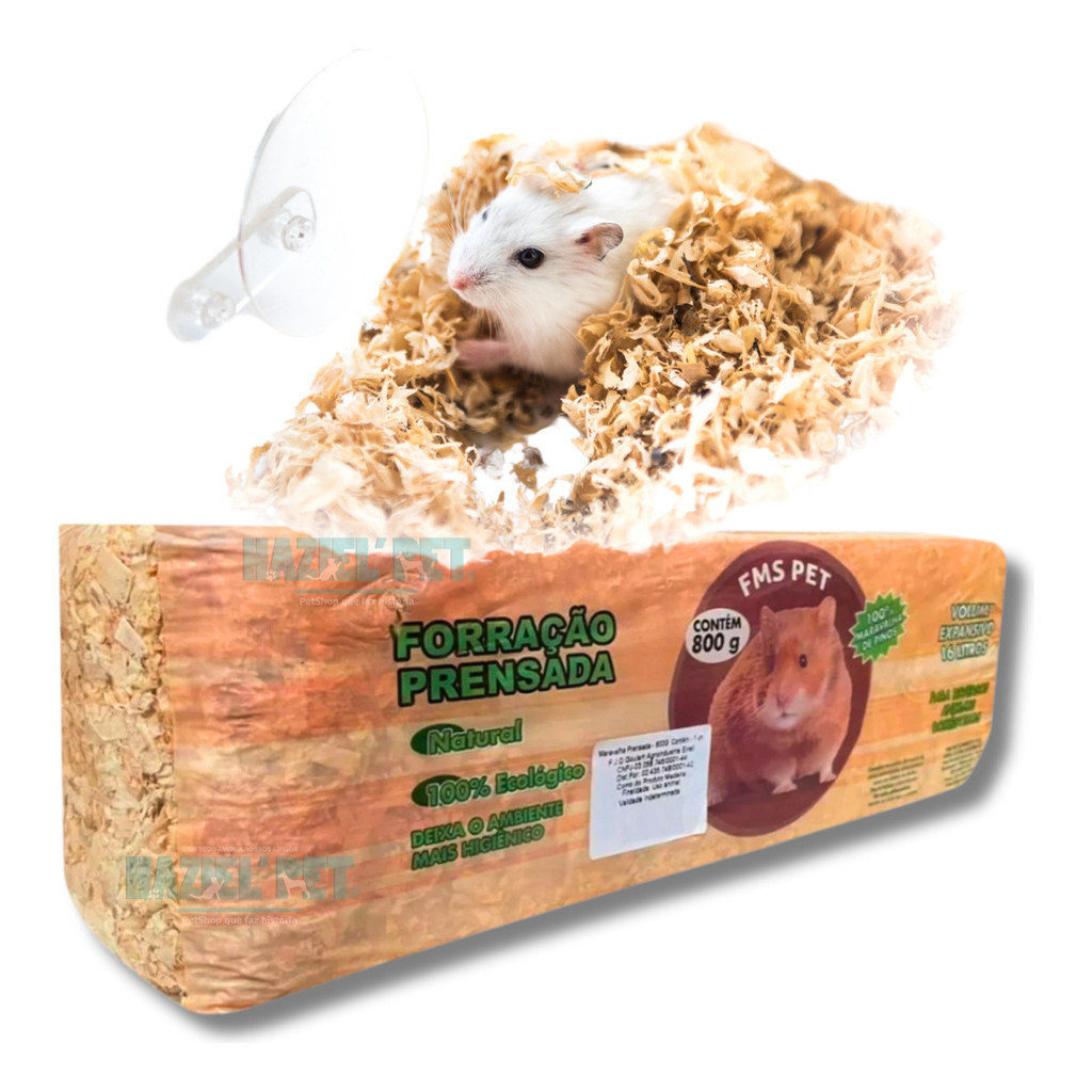 Serragem De Madeira Forração Prensada Roedores Hamster 800g - Pet, Coelho, Porquinho da Índia, Pet shop