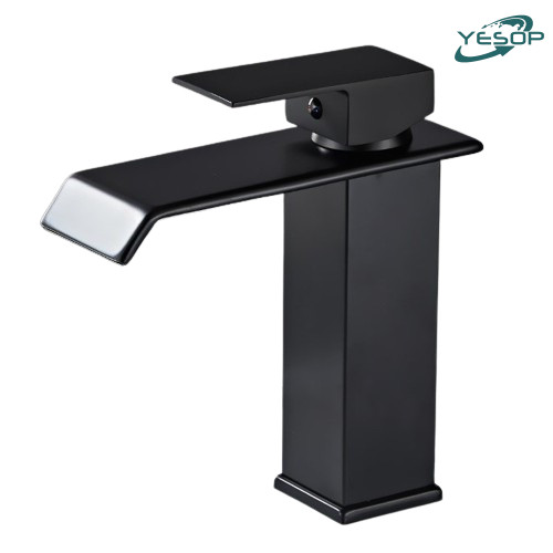 Torneira Preta Banheiro Lavatório Misturador Cascata Monocomando Fosco 18cm Yesop em Oferta na Shopee