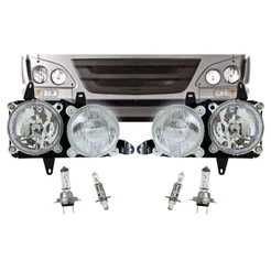 Kit Farol Duplo C/ Soquete Para Mb Accelo 915C 1016 815 08 a 16 + Lâmpadas 9798200461 9798200961