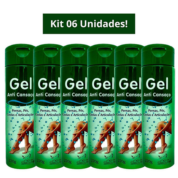 Kit 6 Unidades Gel ANTI CANSAÇO  220g SAN JULLY em Oferta na Shopee