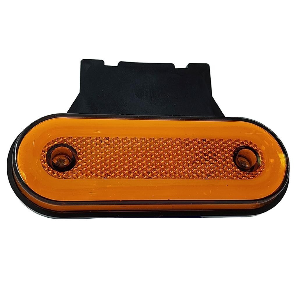 kit 4 Lanterna Led Lateral Carreta Suporte Amarela Com Suporte Bau Caminhao Carreta