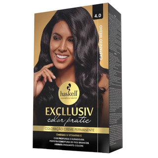 Kit Tintura Haskell Excllusiv Color Pratic Castanho Médio 4.0 em Oferta na Shopee