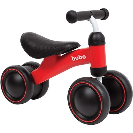 Bicicleta de Equilibrio 4 Rodas Buba Vermelho