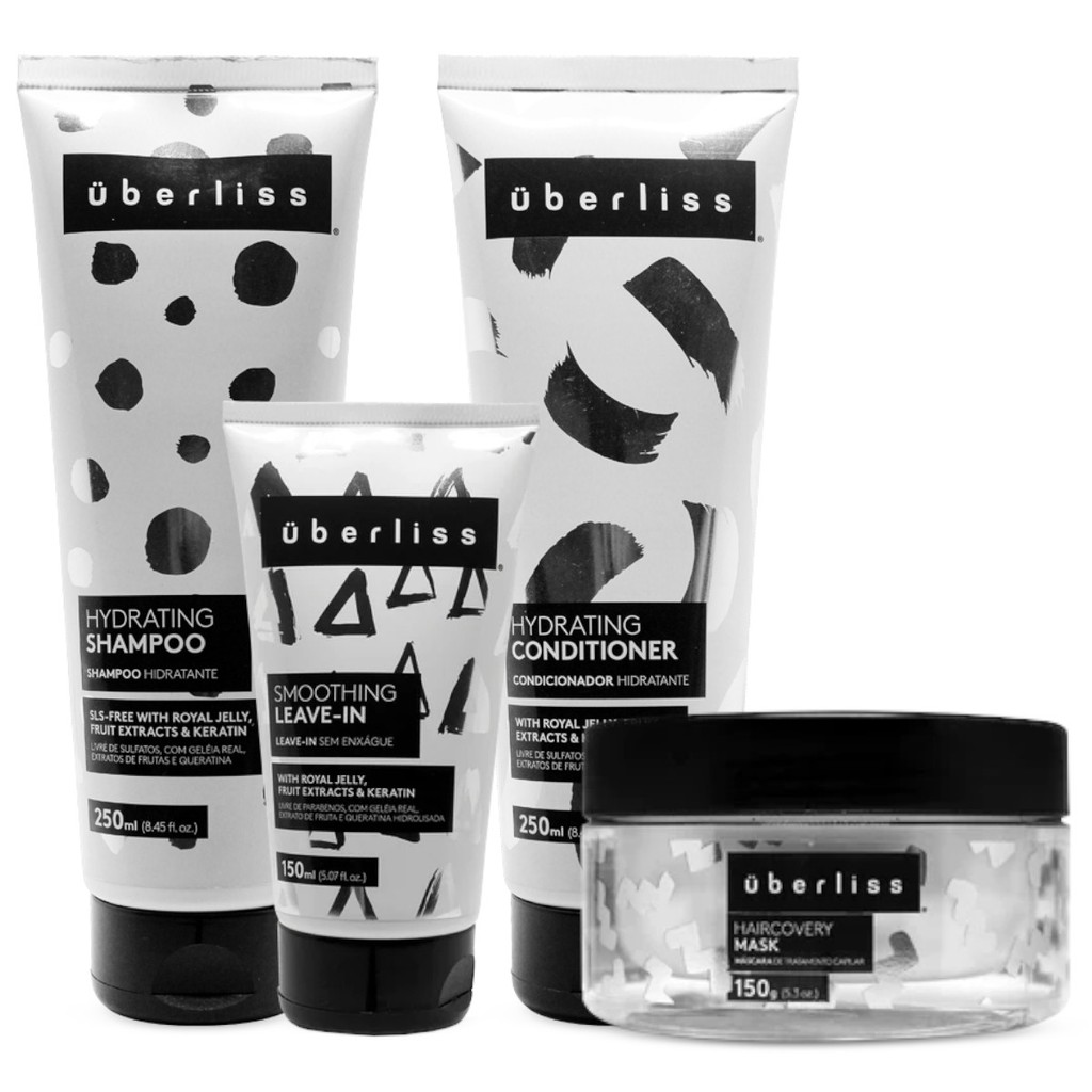 Kit Hydrating 1 Shampoo 1 Condicionador 250ml 1 Leave In 1 Máscara 150ml Uberliss Avlon