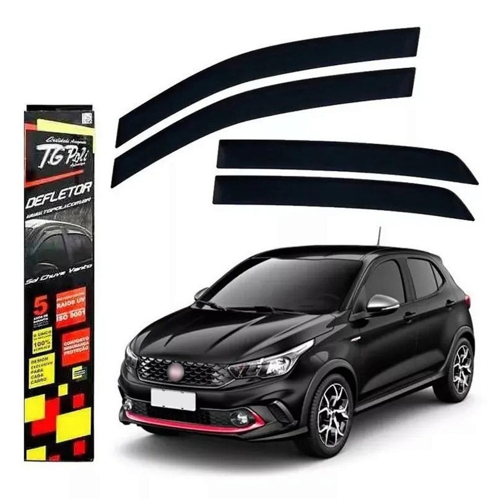 Calha de Chuva Fiat Argo 2017 a 2026 4 Portas TG Poli Defletor 4 Portas Protetor Janelas Fumê em Oferta na Shopee