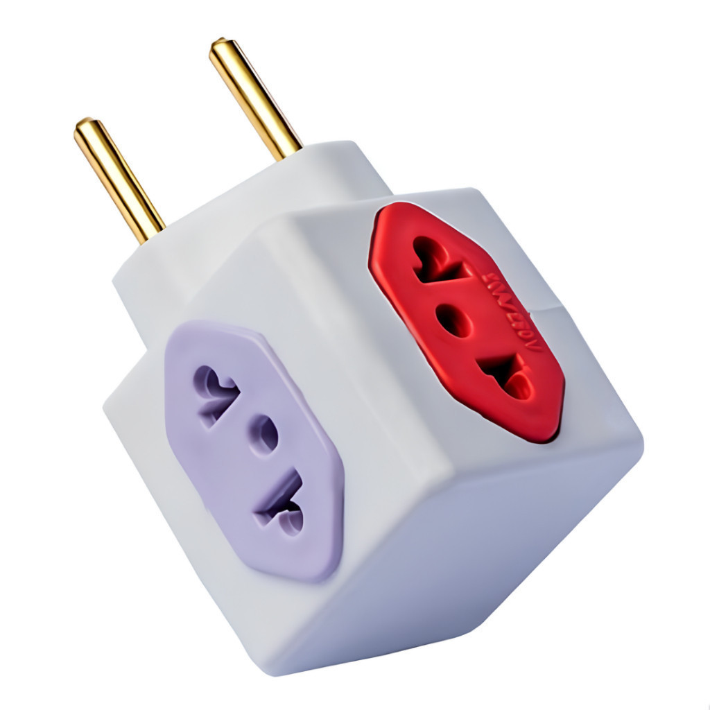 Adaptador de Tomada Kit C/5 Benjamin CUBO 10A/20A Pino Maciço Resistente 4 Tomadas Colorida em Oferta na Shopee