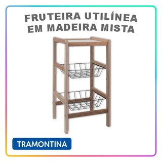 Fruteira Tramontina Utilínea Madeira Mista c/ Estante 2 Cestos Cozinha Organização Multiuso em Oferta na Shopee