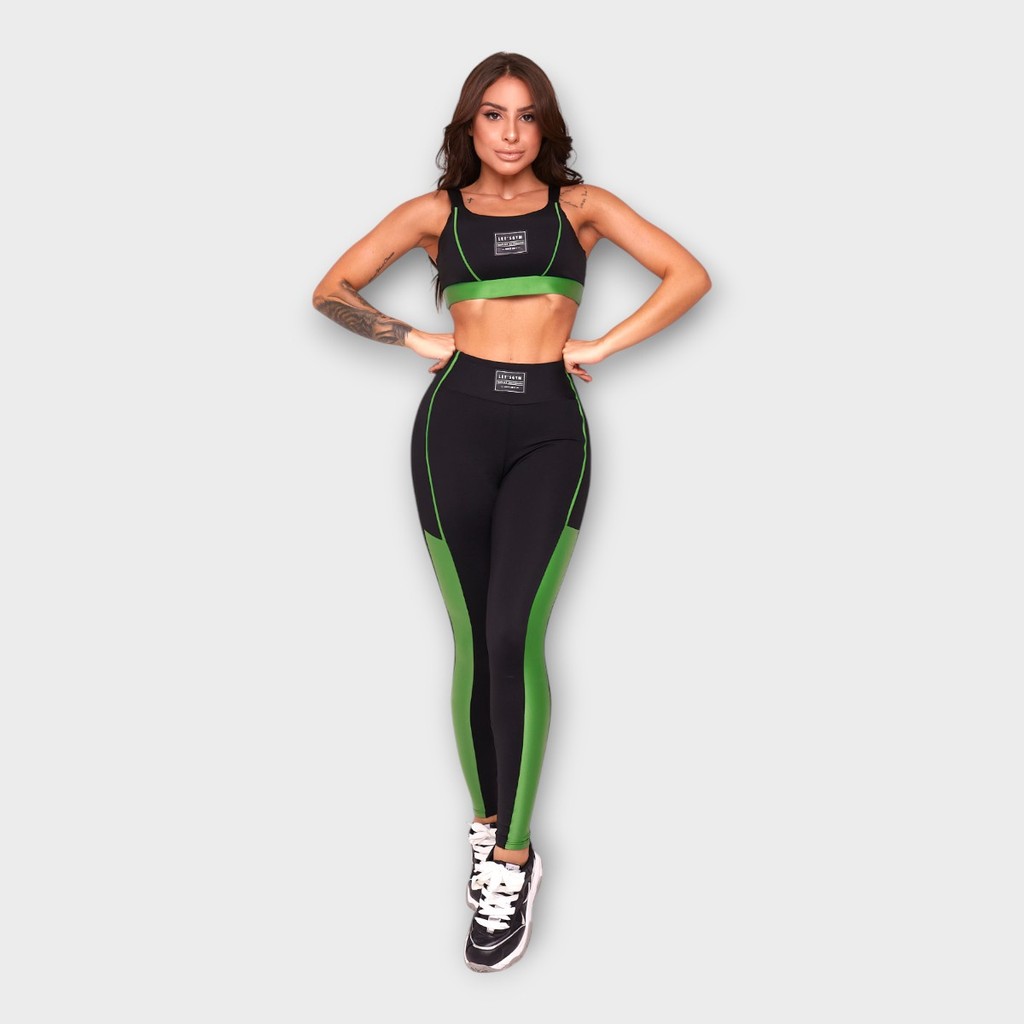 Lets Gym Conjunto Para Academia Ginastica Com Legging Modeladora E Top Fitness Alta Sustentacao P