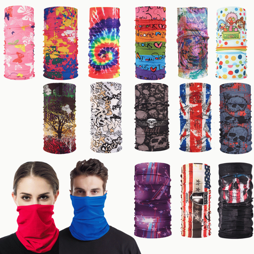 Bandana Tubular Unissex Gorro Balaclava Proteção UV Lenço Multiuso Colorida Esportiva Ciclismo Respirável