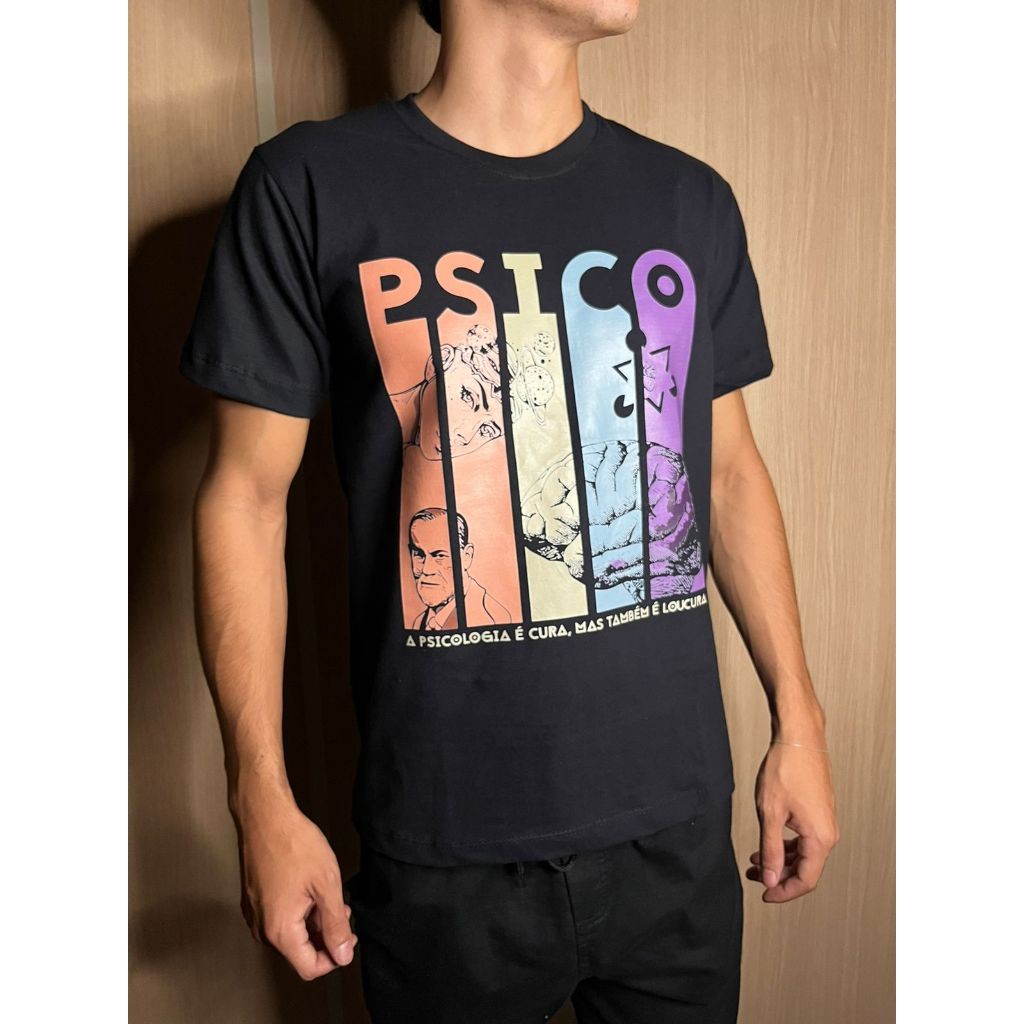 Camiseta Faculdade de Psicologia minimalista camisa 100% algodão Unissex Promo