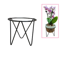 Suporte Tripe de Mesa para Vaso 13, Decoração - Aramado Preto
