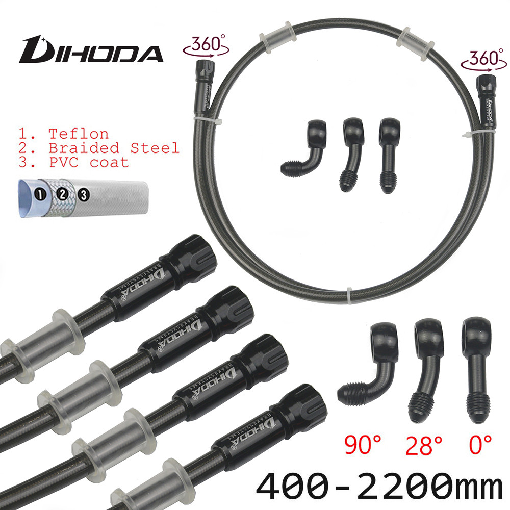 AN3 Mangueira De Freio Trançada Para Motocicleta , Tubo De Embreagem Hidráulica , Cilindro Mestre , Óleo DOT
