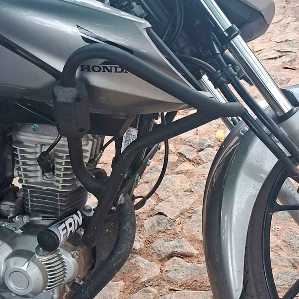 Fan Tubo Par Slider Protetor Carenagem Motor Tanque Preto Pedal Moto para Mata Cachorro — imagem 2 de 2