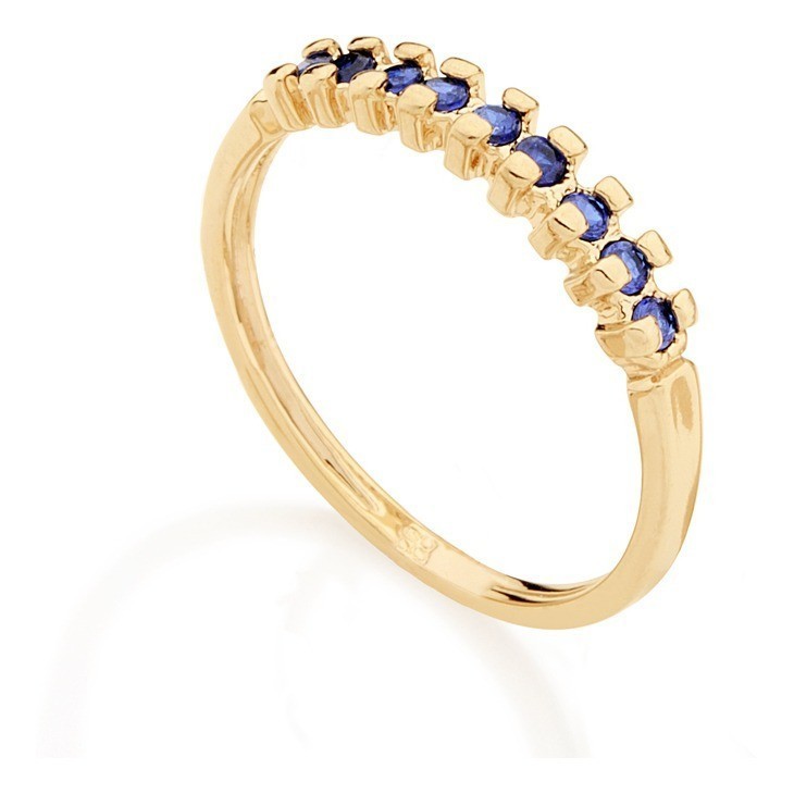 Anel Meia Aliança Com 9 Zircônias Rommanel 511027 em Oferta na Shopee