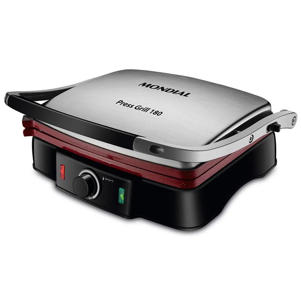 Chapa Grill Press Grill 180 220V Vermelho 1800W PG-02 Mondial - Home Appliances
