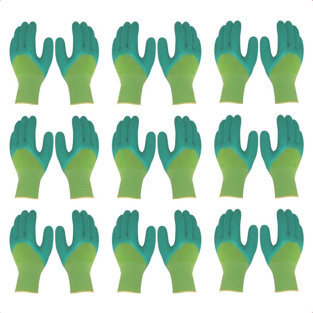 Kit 10 Par Luva Emborrachada Reforçada Malha Corrugada Banho Látex Coleta Jardineiro Pedreiro Epi em Oferta na Shopee
