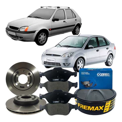 Kit Disco Freio Ventilado Pastilha Fiesta Sedan 2002 Á 2010