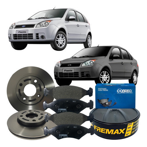 Jogo Disco Pastilha Freio Dianteira Ford Fiesta Sedan - Spare Parts and Accessories for Vehicles