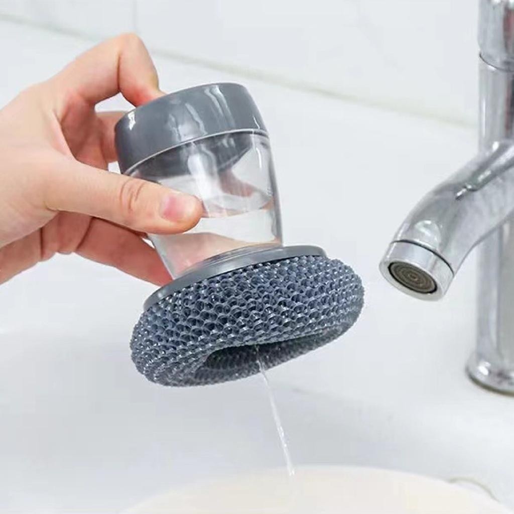 Escova De Aço Para Limpeza Esponja Panela Fogão Louça Cozinha Porta Detergente Sabão Dispe...