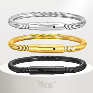 Vnox Fashionable E Minimalist Pulseira Circular De Cobra De Corrente Para Homens , Com Fivela De Aço Inoxidável À Prova D'água Em Forma De Cacau Jóias em Oferta na Shopee