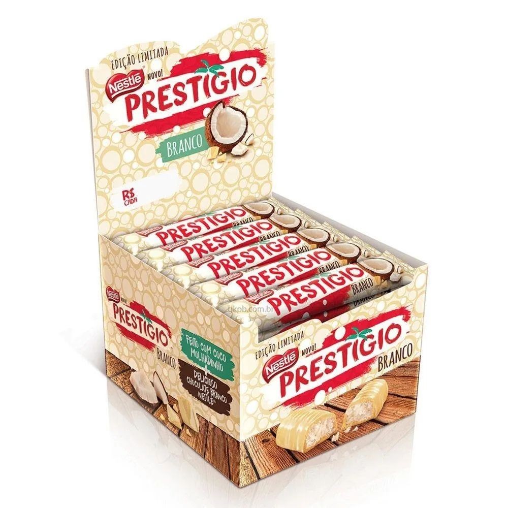 Chocolate Prestígio  Branco  Nestlé 33g  Caixa 30 unidades - Food & Beverages