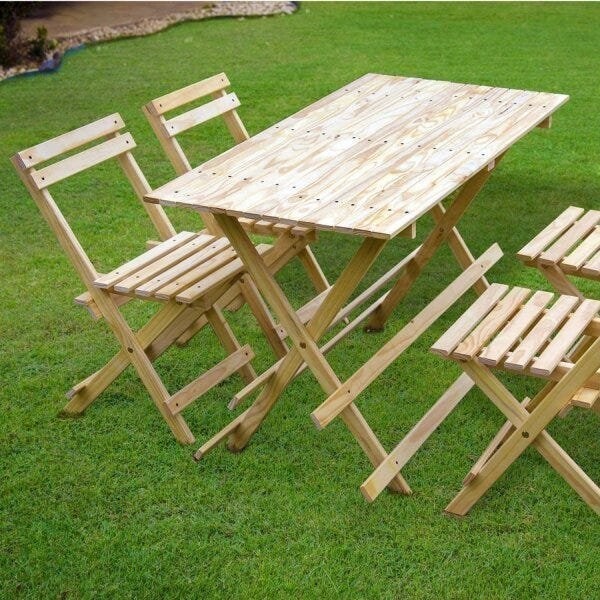 Conjunto Mesa 4 Cadeiras Dobráveis 120cm x 60cm Espresso Móveis - Home & Living