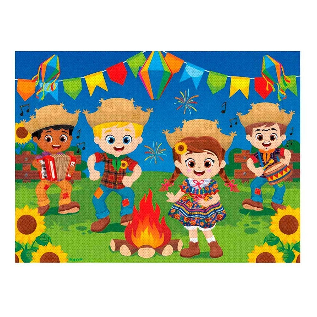 Painel Festa Junina Grande em TNT pra Pendurar na Padere Com Cores Vivas 140 cm em Oferta na Shopee