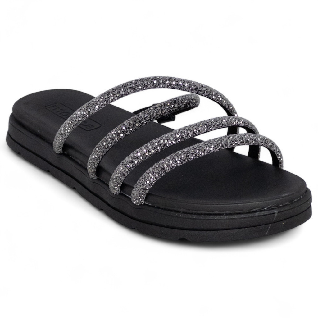 Sandalia Papete Moleca Feminina Strass Tiras Casual Macia Original - Women Shoes