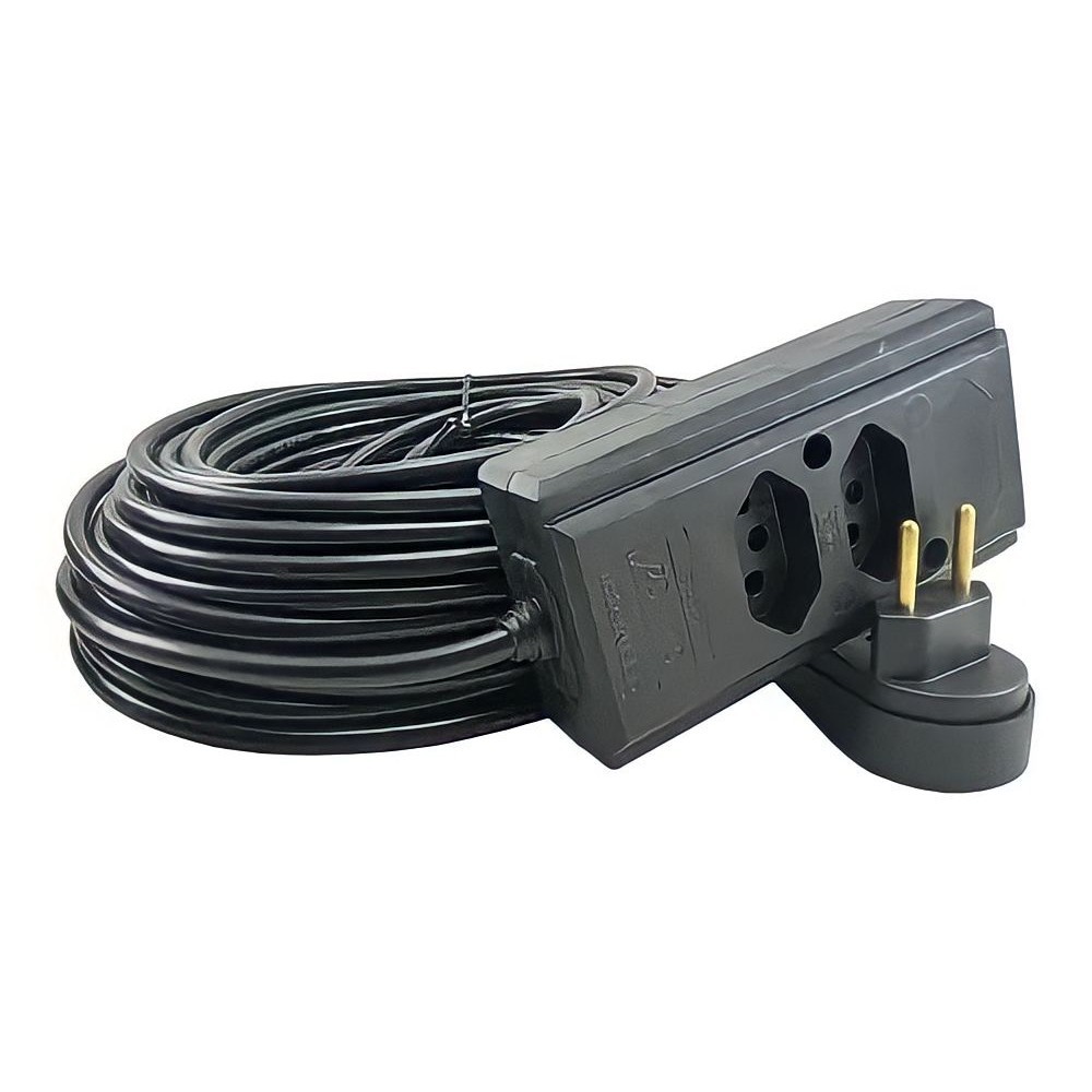 Extensão Elétrica 50 Metros 10A/20A Cabo PP 2x2,5 Reforçada