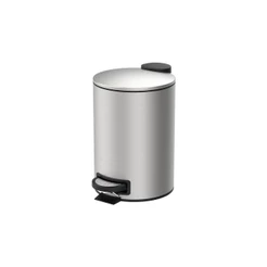 Lixeira com Pedal e Balde 3L Aço Inoxidável Escovado Linha Spin Brinox