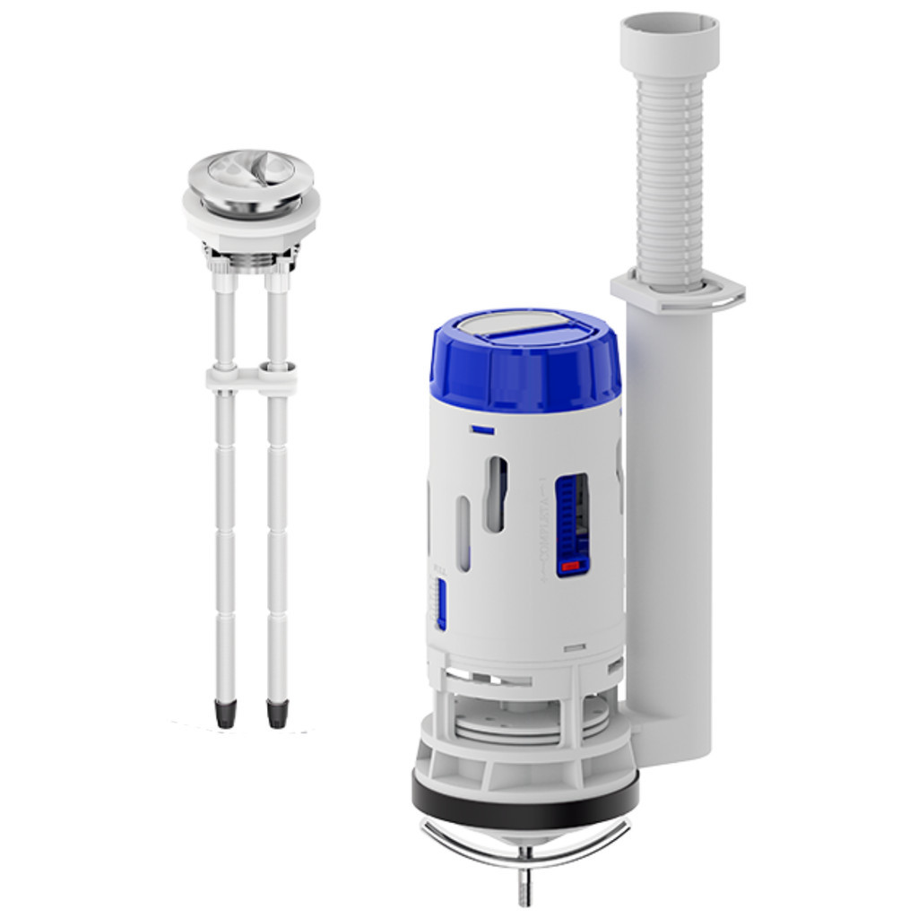 Kit Descarga Torre Saída Duplo Dual Flush Caixa Monobloco