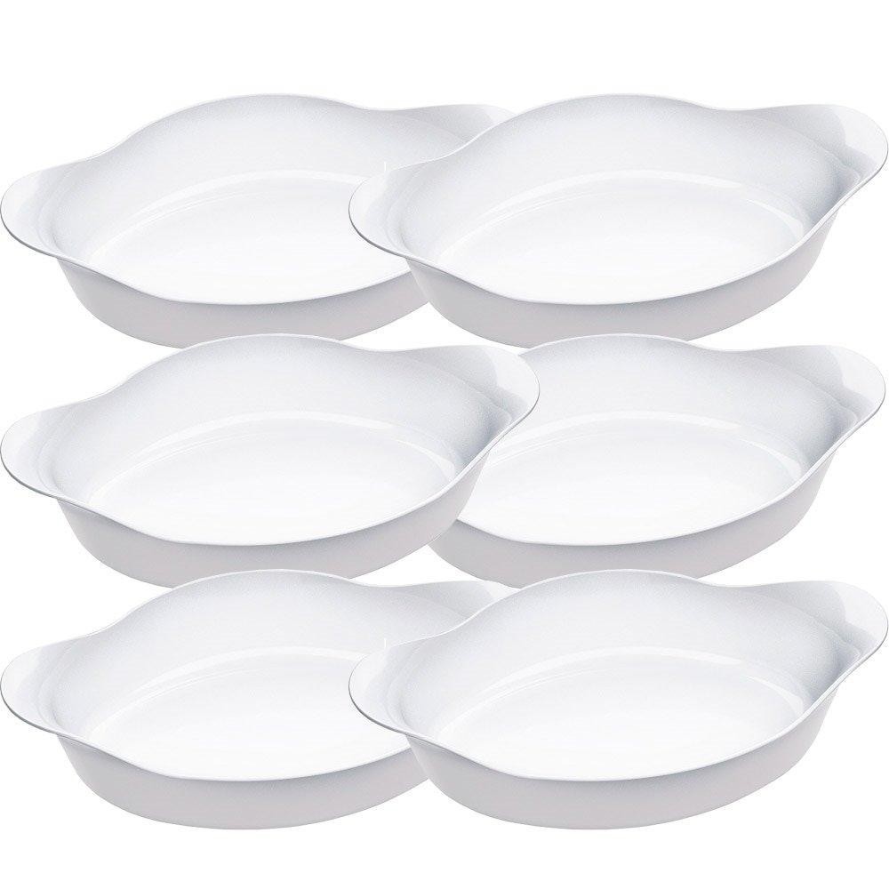 Conjunto de Assadeiras Marinex Opaline Oval Média 600 ml - 6 Peças