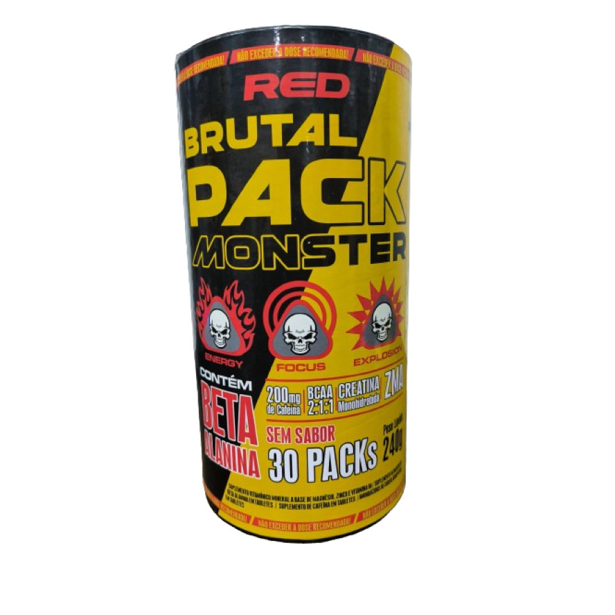 Brutal Pack Monster 30 Packs - Red Series Pre Treino com Beta Alanina