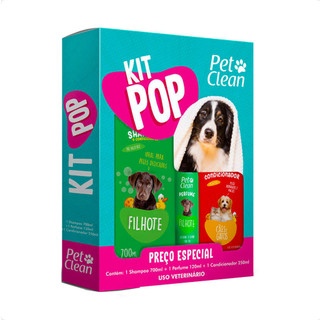 Kit Pet Clean Pop Shampoo+Perfume+Condicionador - Kit banho em Oferta na Shopee