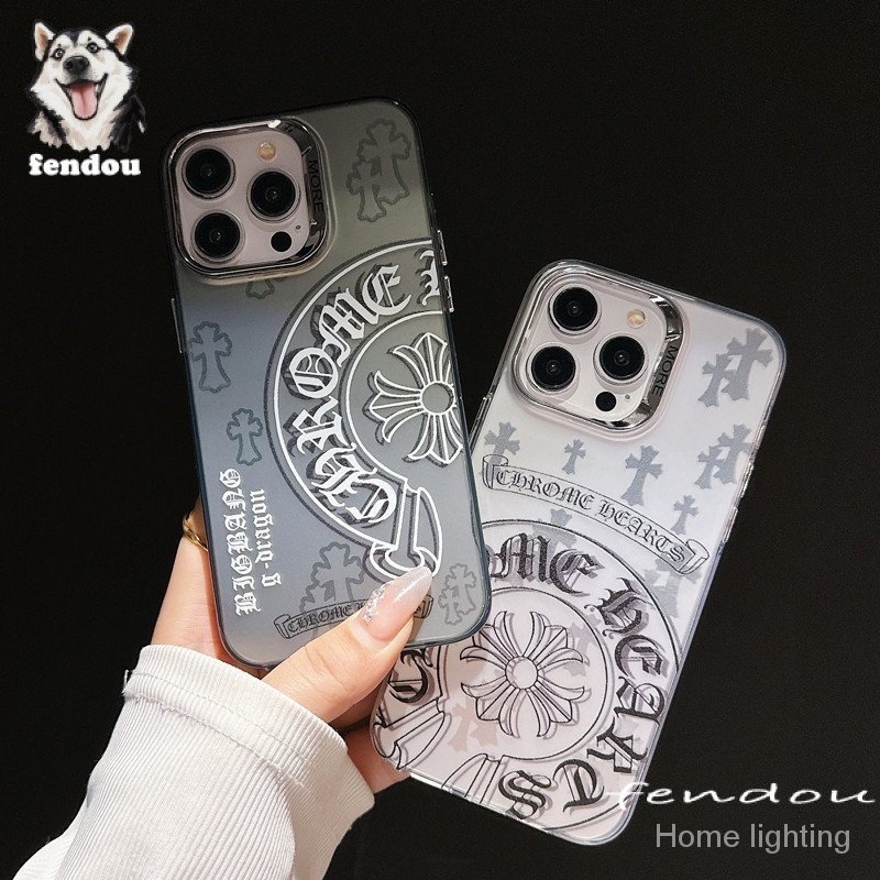 Coração revestido de prata capa de telefone celular iPhone 15 Pro Max 14 ProMax 13 12 12Pro 11 12pro 7 8plus 13promax XS XSMAX XR Rack de telefone à prova de explosão Capa de proteção mole logotipo SYYD