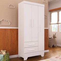 Guarda-Roupa Infantil Doce Sonho 3 Portas 2 Gavetas