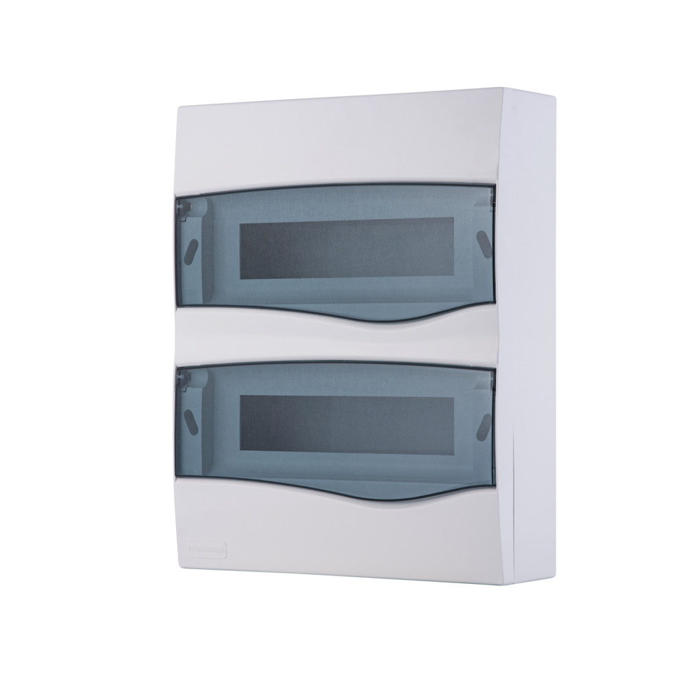 Quadro Distribuição Sobrepor 24din Ou 16nema Porta Transpare
