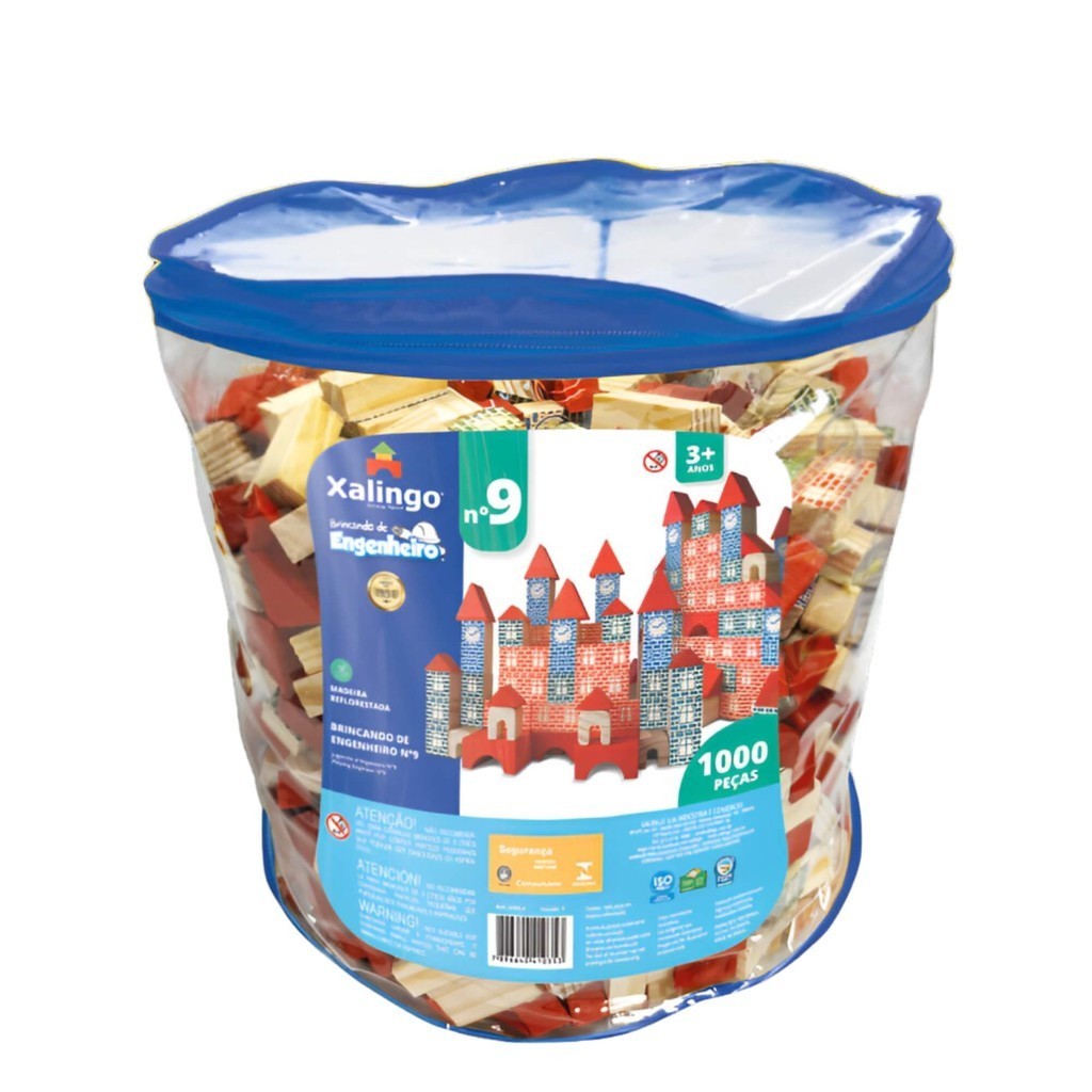 Brinquedo Infantil Brincando de Engenheiro Nº 9 Blocos de Montar 1000 Peças Xalingo - 67876 em Oferta na Shopee