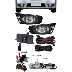 Kit Farol de Milha Neblina New Civic 2009 2010 2011 + Kit Xenon 6000K 8000K ou Kit Lâmpada LED 6000K
