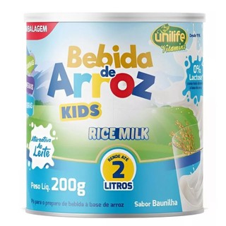 Bebida De Arroz Rice Milk Kids Sabor Baunilha 200g Unilife em Oferta na Shopee