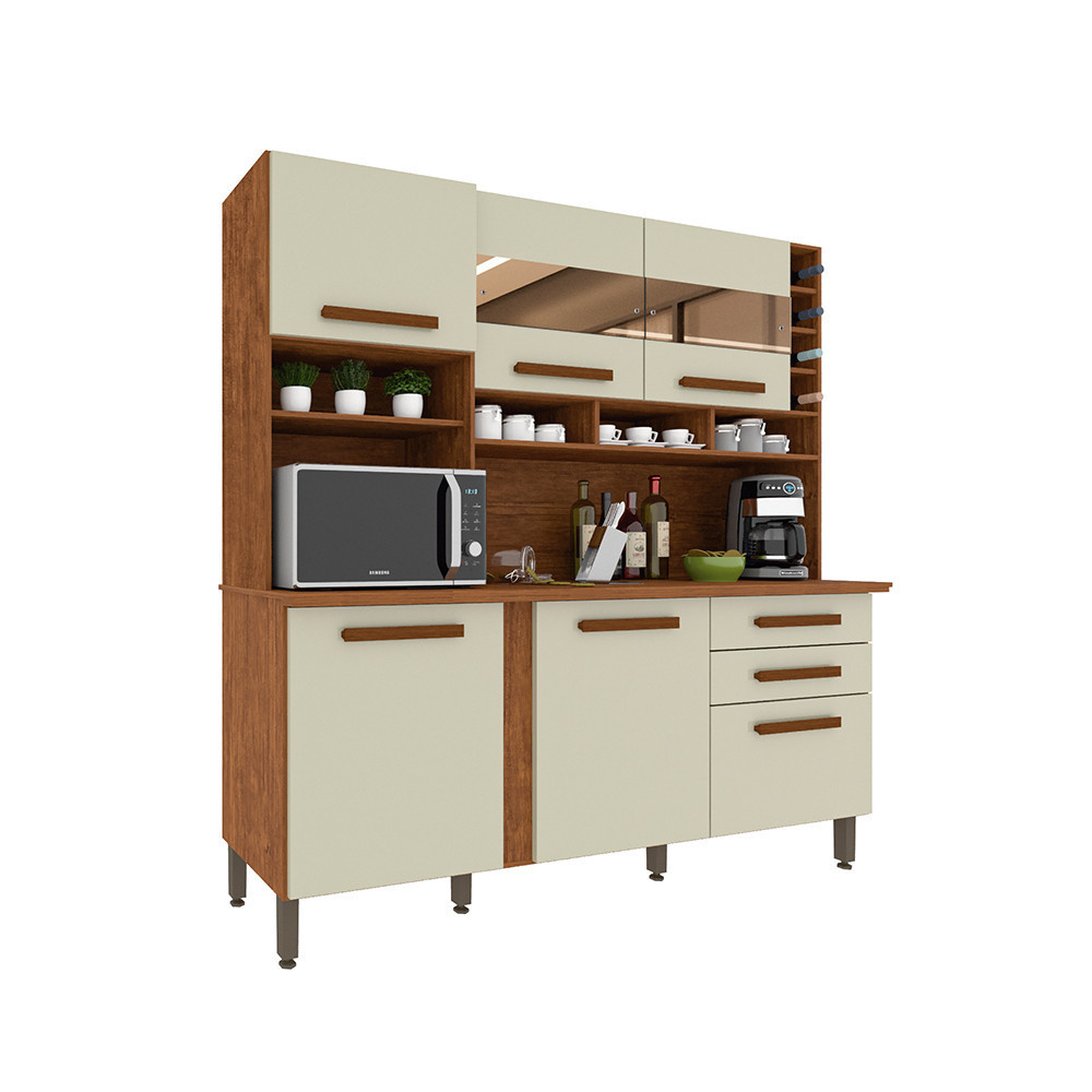 Cozinha Alexia com Espelho 6 Portas MDF e MDP Imop