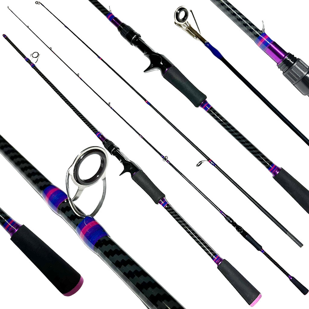 VARA PARA CARRETILHA XINGU BLACK BASS 6.0" (1,80M) - 8-17LB - PRETA/ROSA 2 PARTES