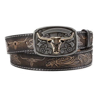 Cinto Country Floral Em Couro Legitimo Fivela Grande Rodeio Boi Artesanal Feito A Mão em Oferta na Shopee